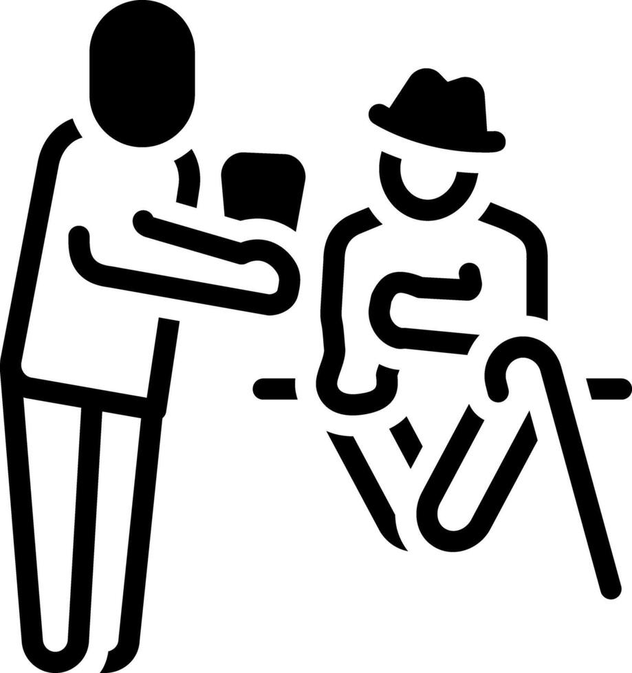 Solid black icon for help vector