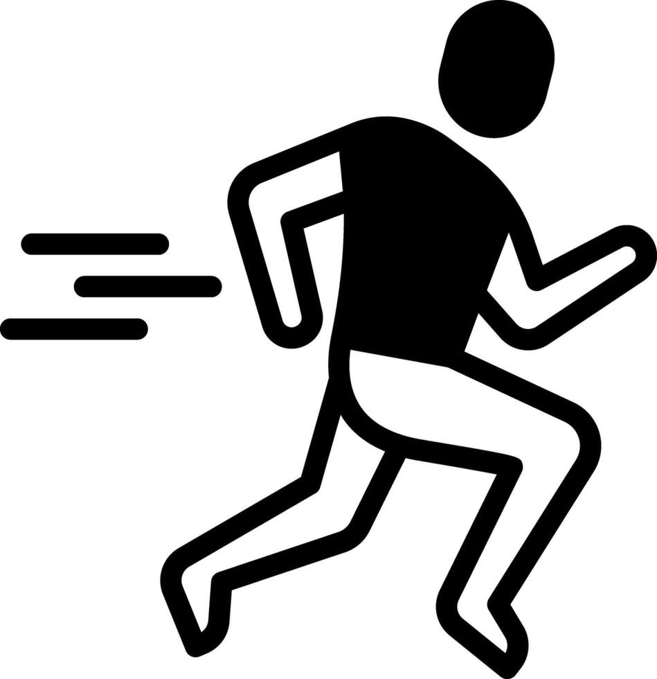 Solid black icon for sprint vector