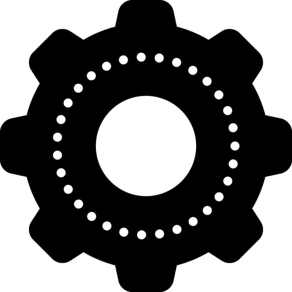 Solid black icon for gear vector