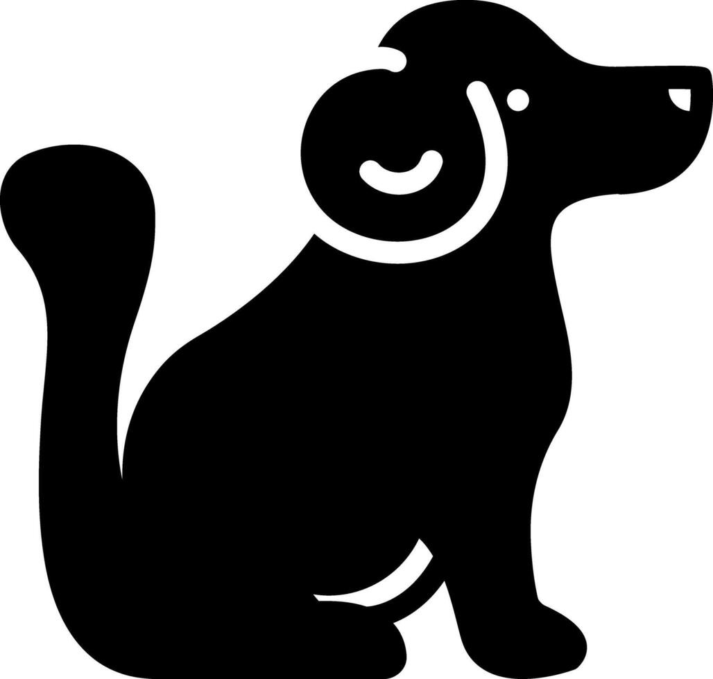 Solid black icon for dog vector