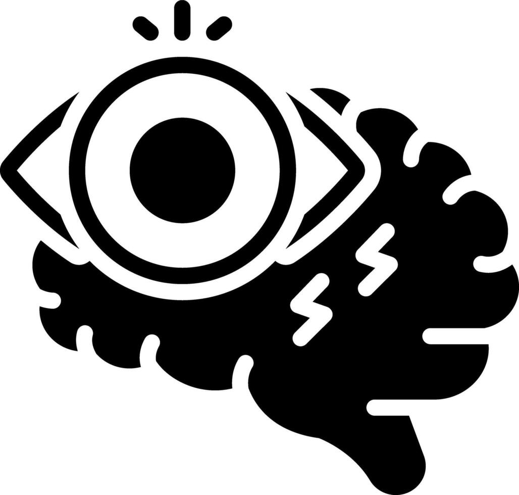 Solid black icon for schizophrenia vector