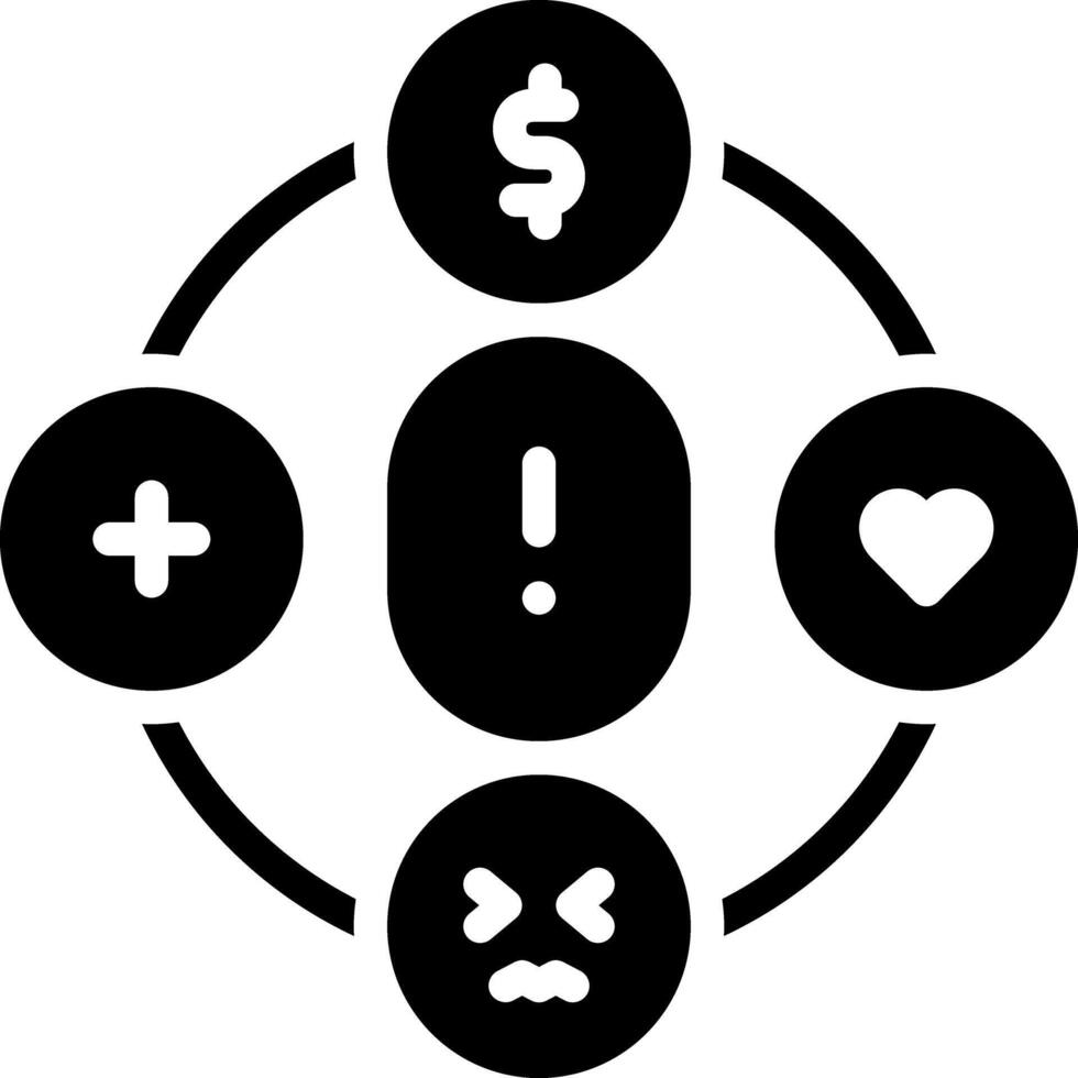 Solid black icon for contributing factor vector