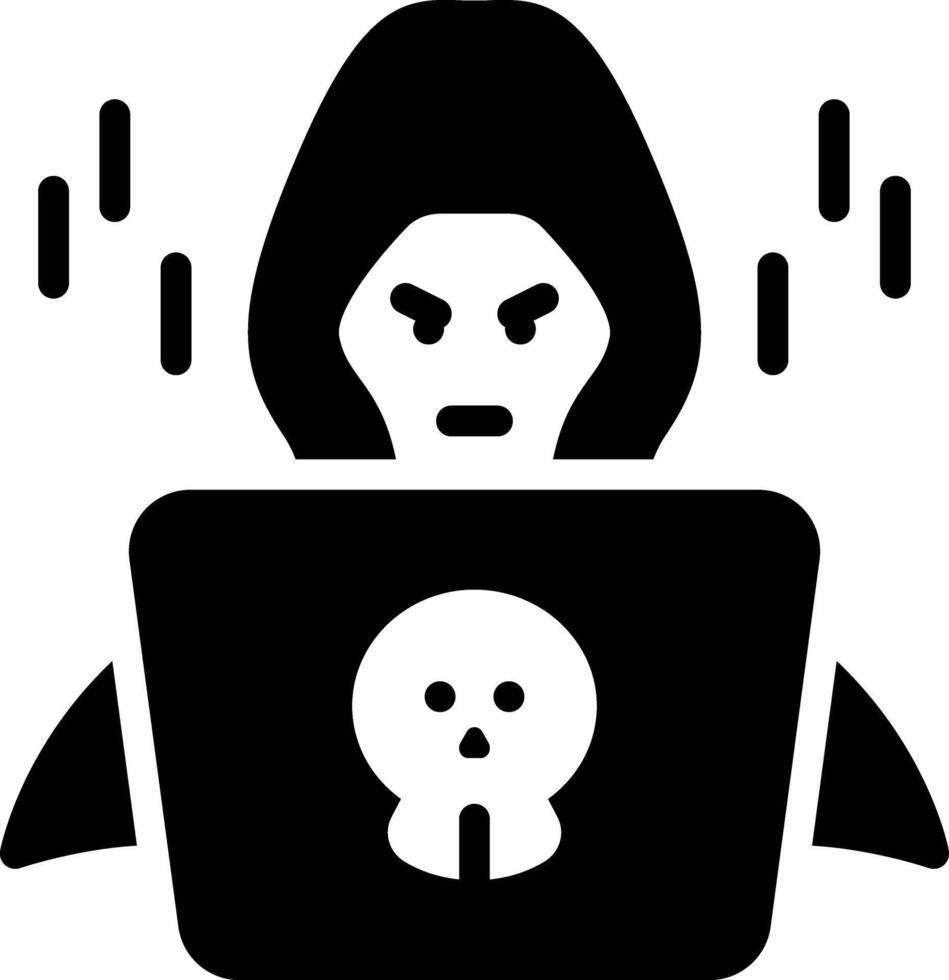 Solid black icon for crime vector