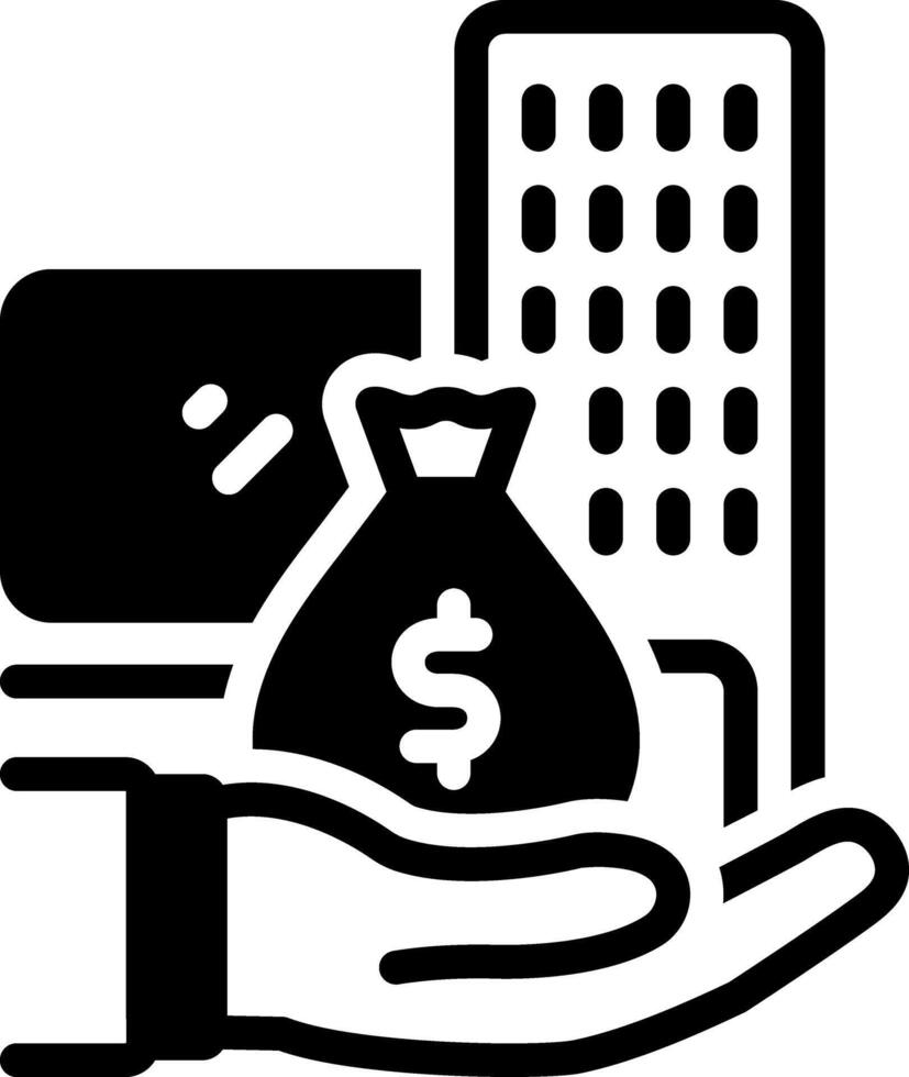 Solid black icon for asset vector