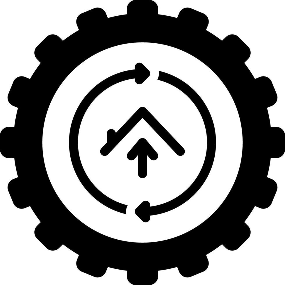 Solid black icon for improvement vector