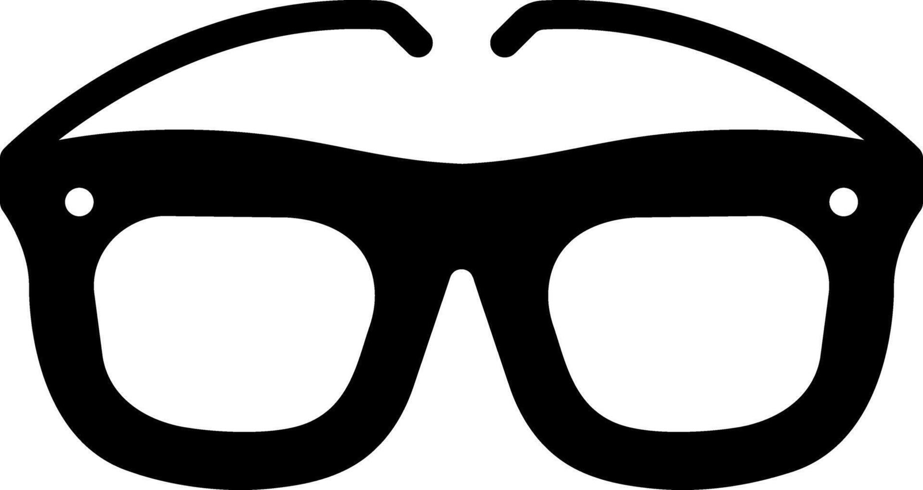 Solid black icon for glasses spec vector