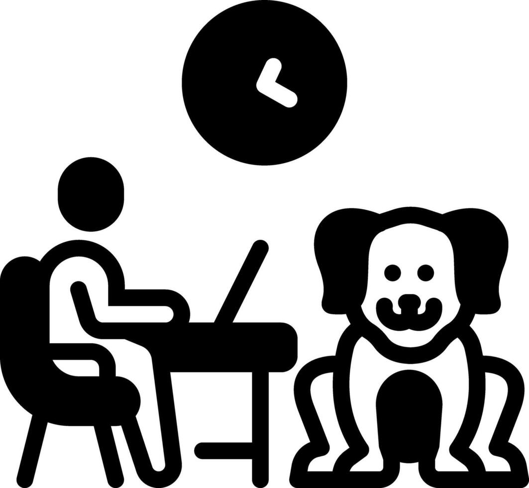 Solid black icon for pet friendly workplace vector