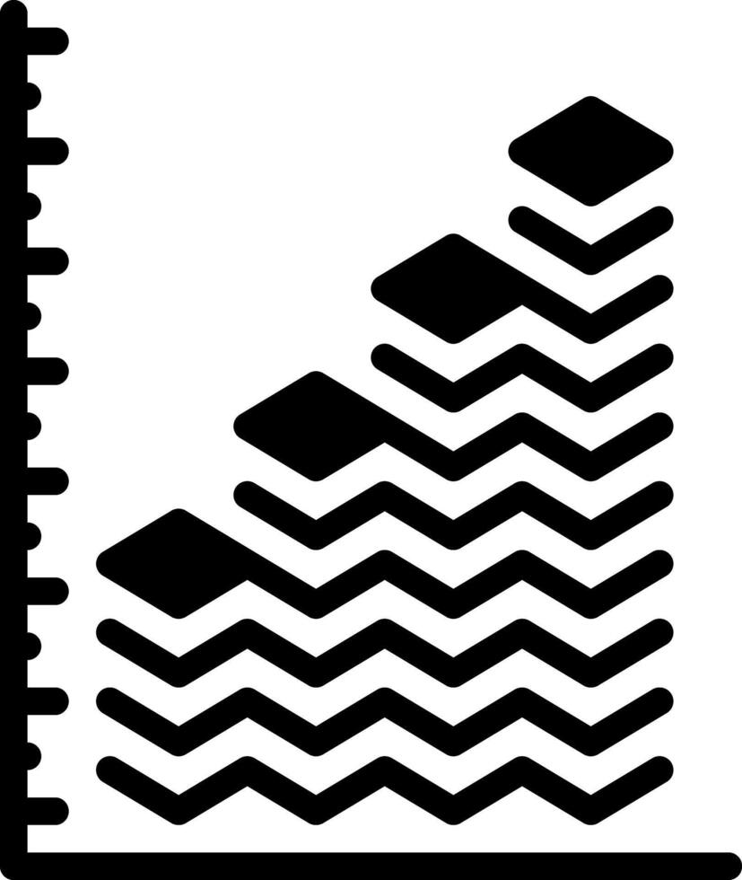 Solid black icon for bar graph vector