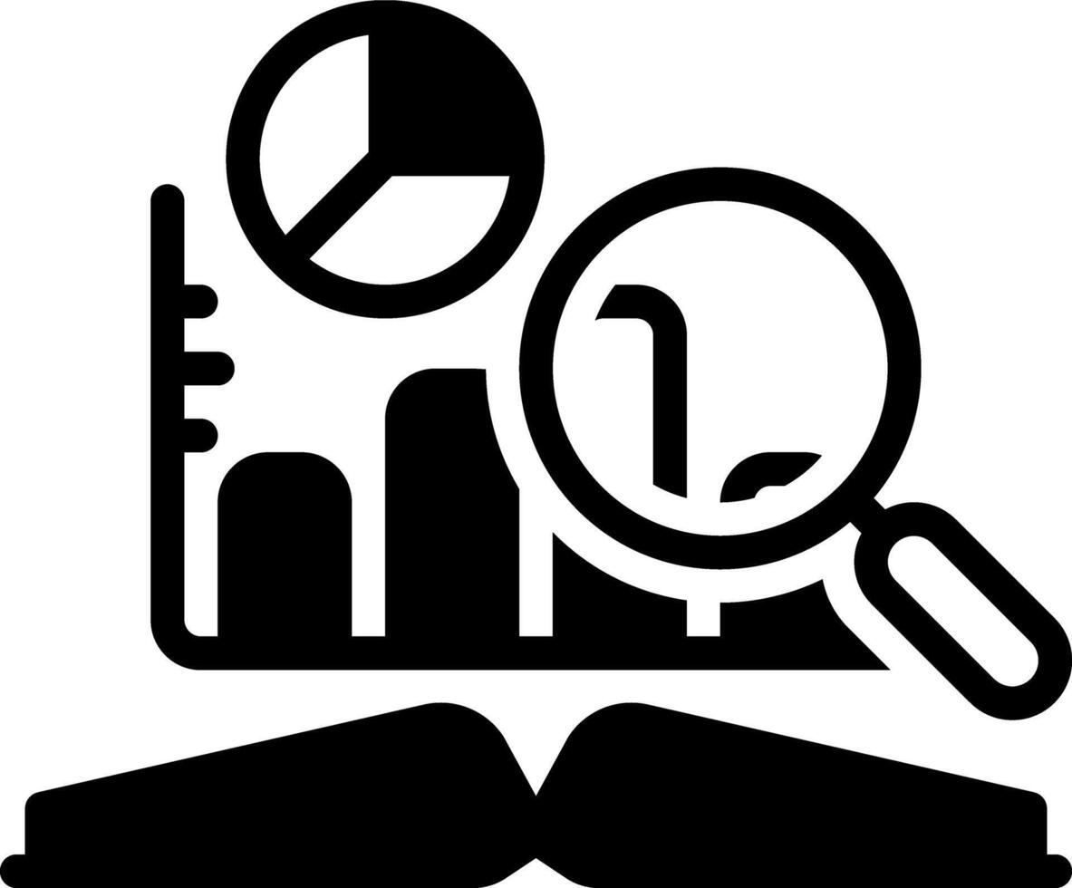 Solid black icon for analysis vector