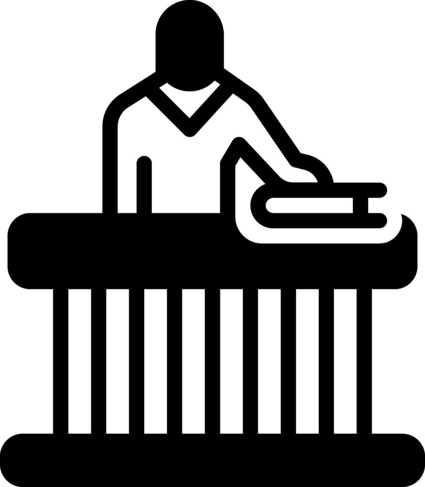 Solid black icon for taking oath oath vector