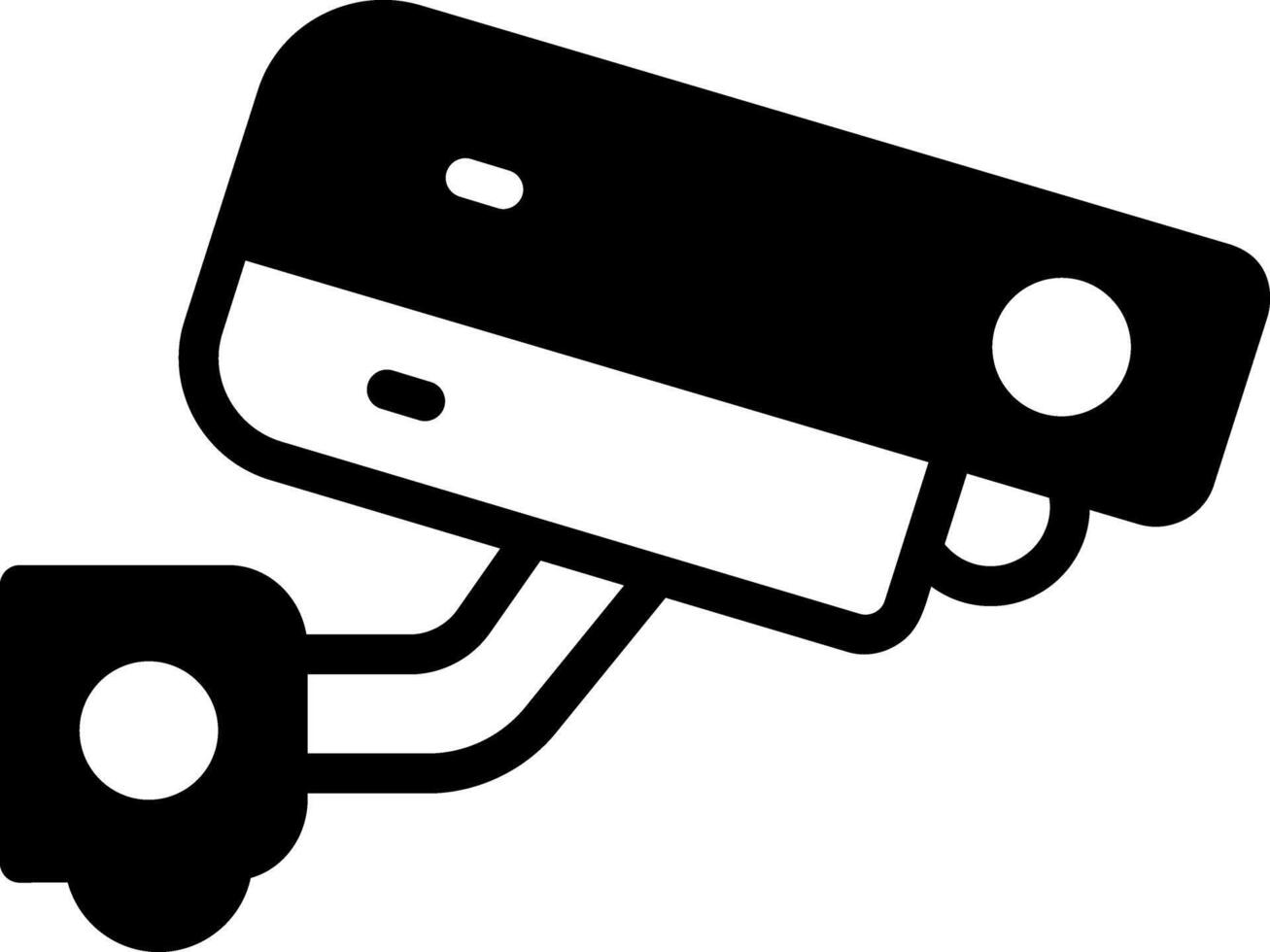 Solid black icon for security camera vector