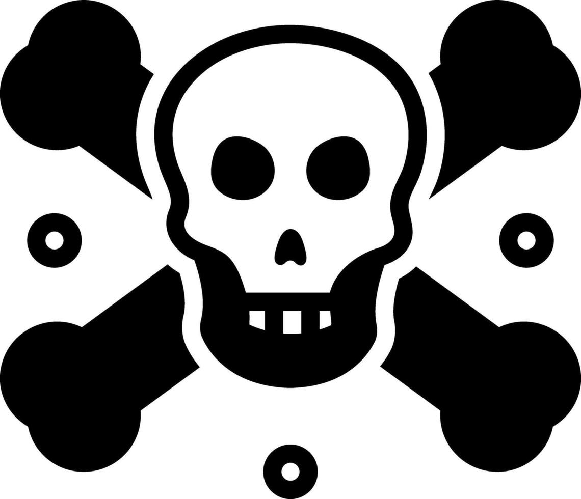 Solid black icon for dangerous vector