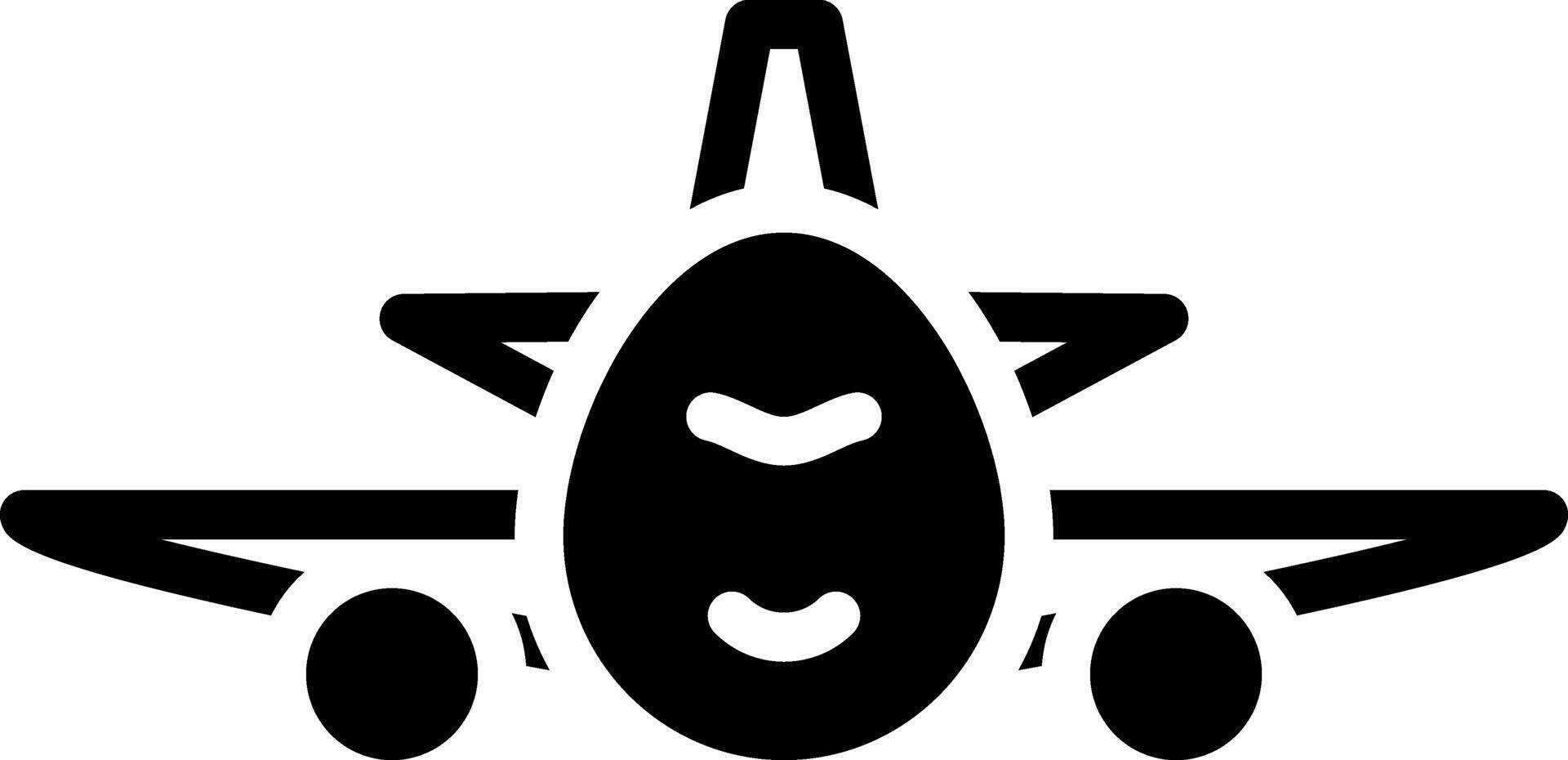 Solid black icon for plane vector