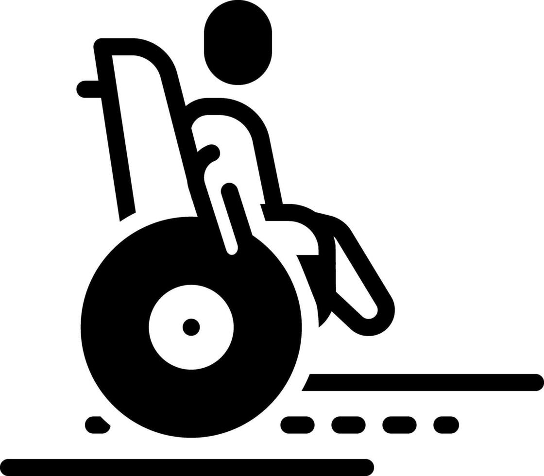 Solid black icon for disability insurance vector