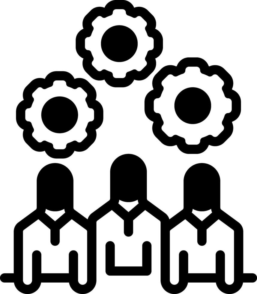 Solid black icon for team bonding activities vector