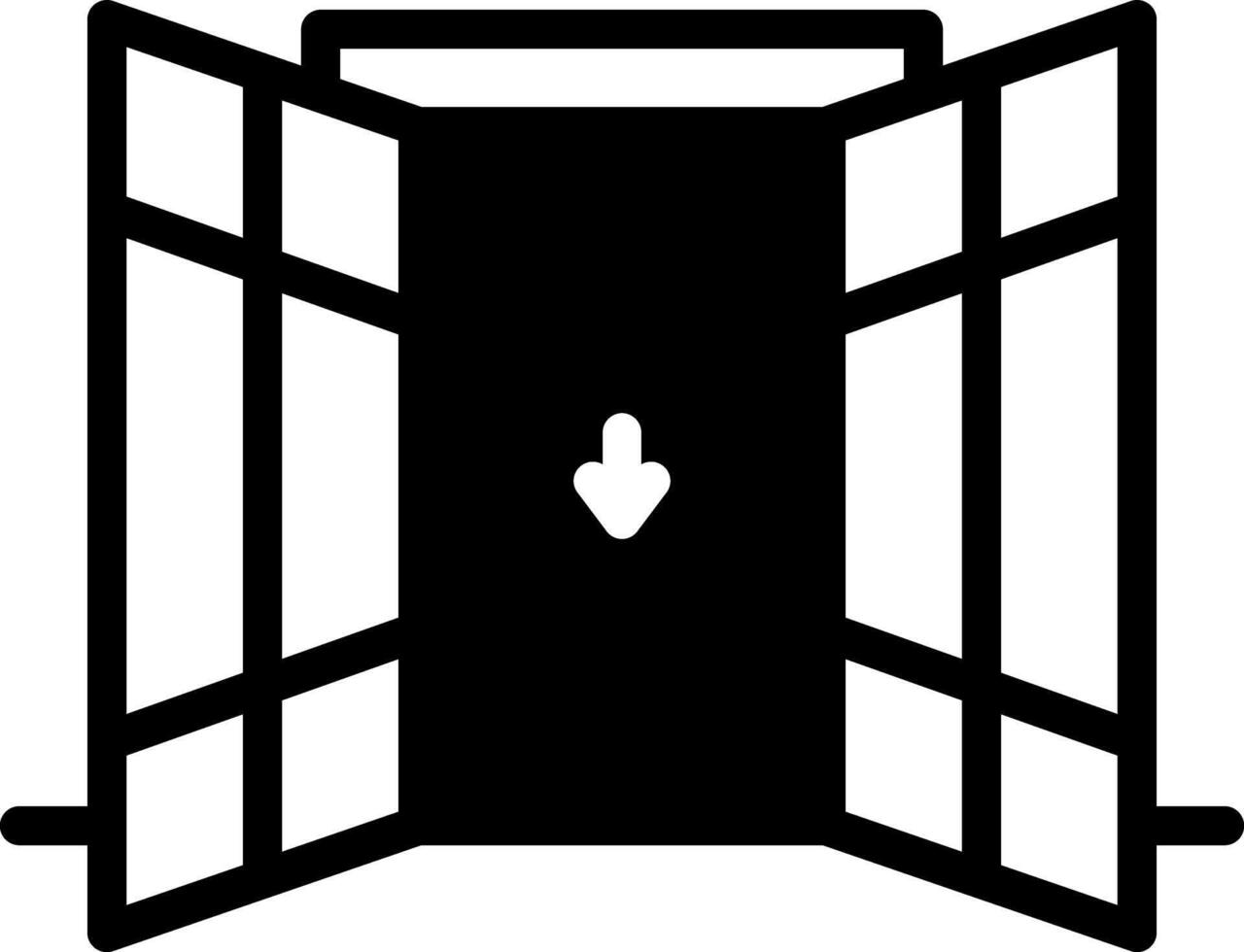 Solid black icon for open vector