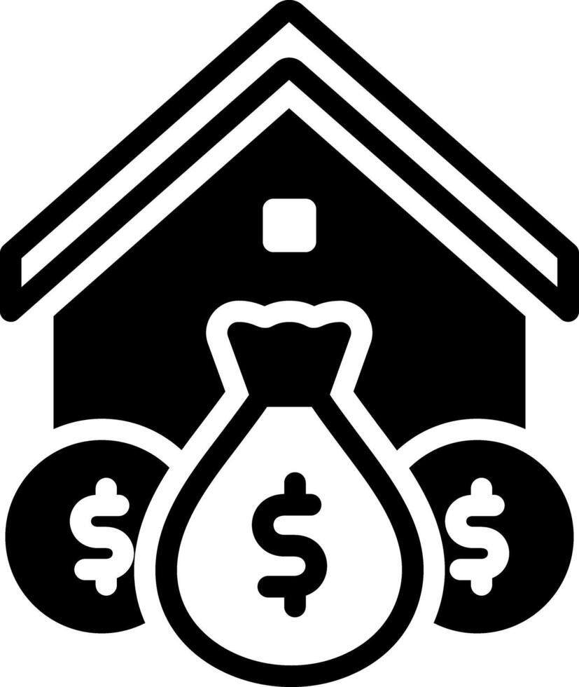 Solid black icon for finance vector
