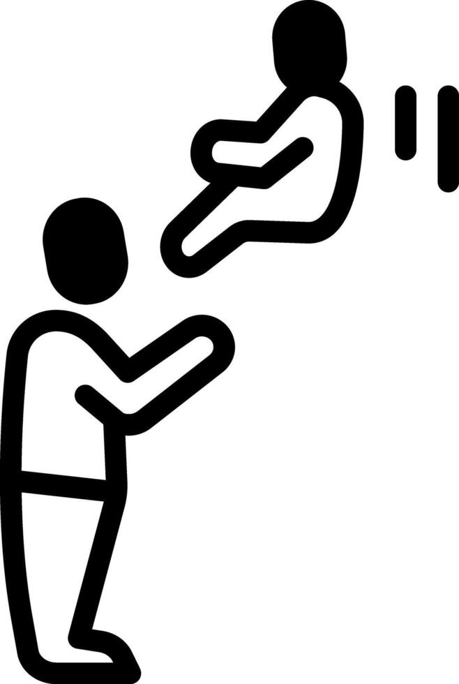 Solid black icon for trust vector