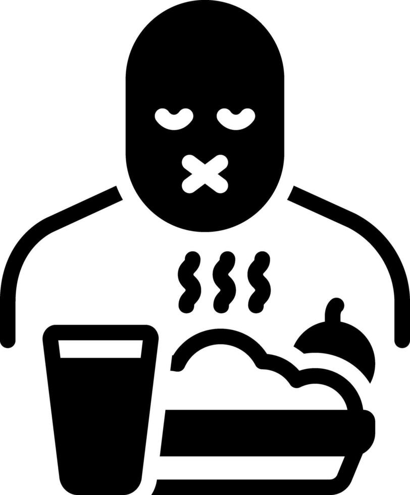 Solid black icon for eating disorders vector