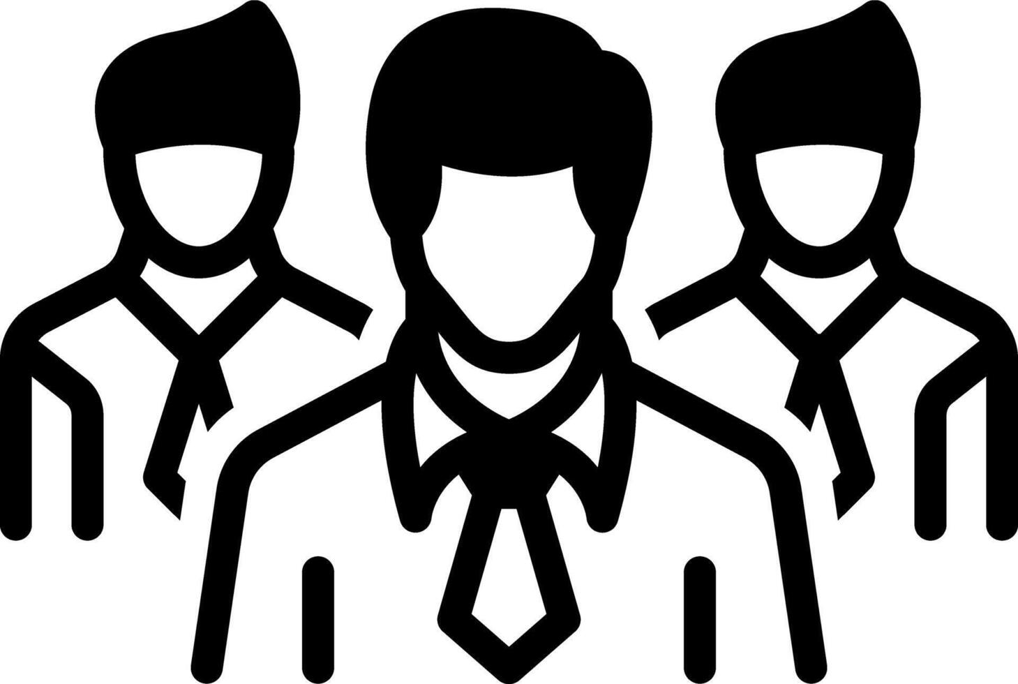Solid black icon for team vector
