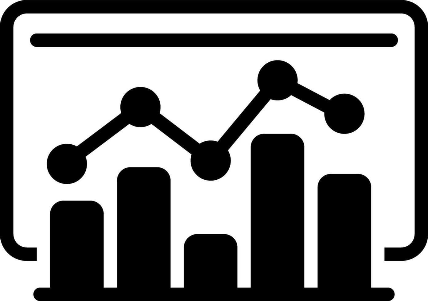 Solid black icon for statistics vector