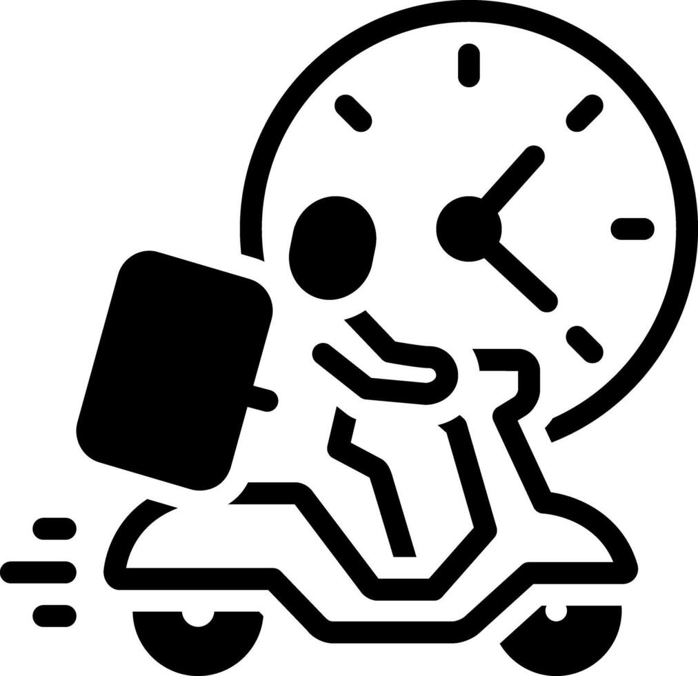 Solid black icon for last mile delivery vector