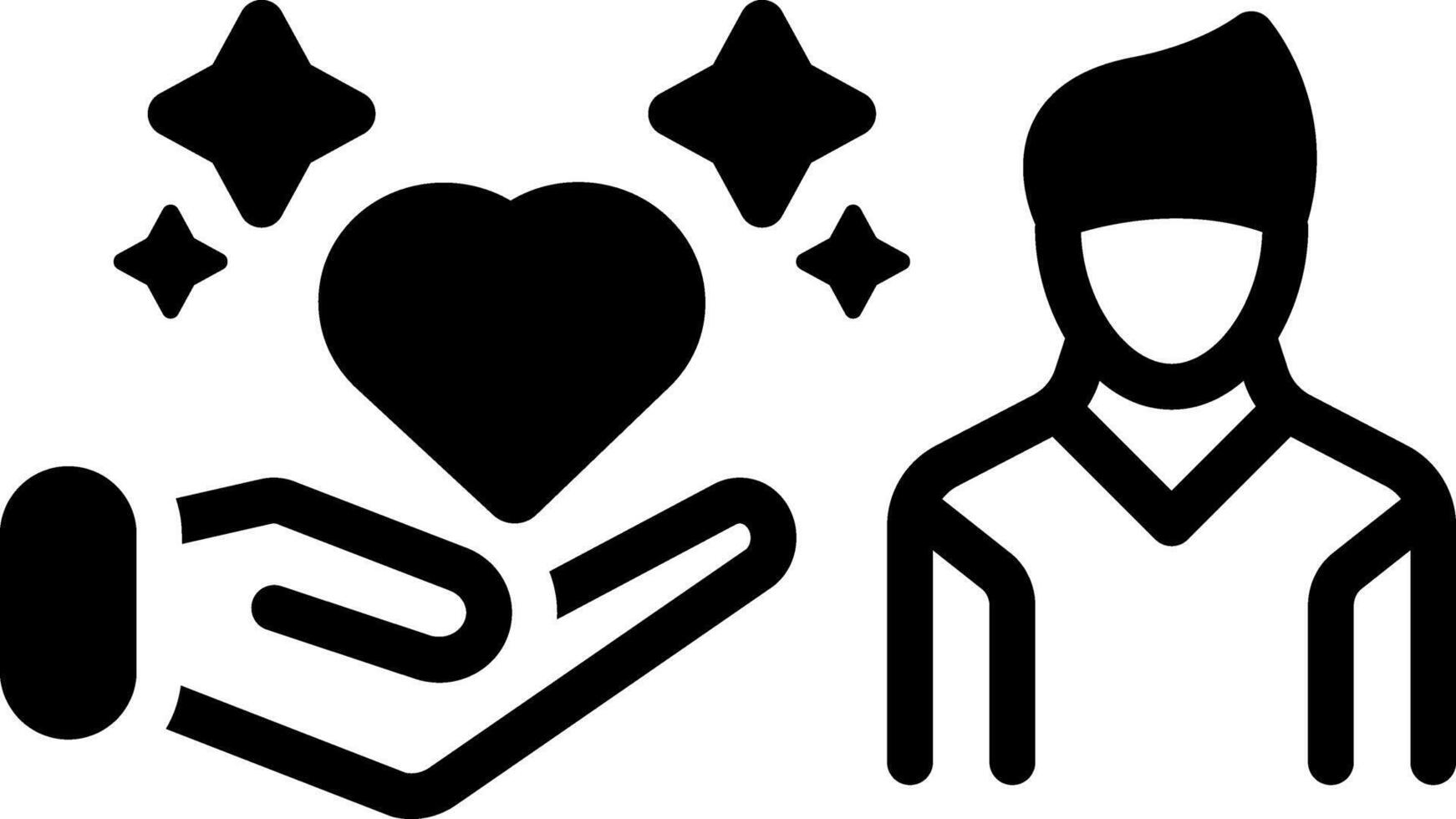 Solid black icon for empathy vector