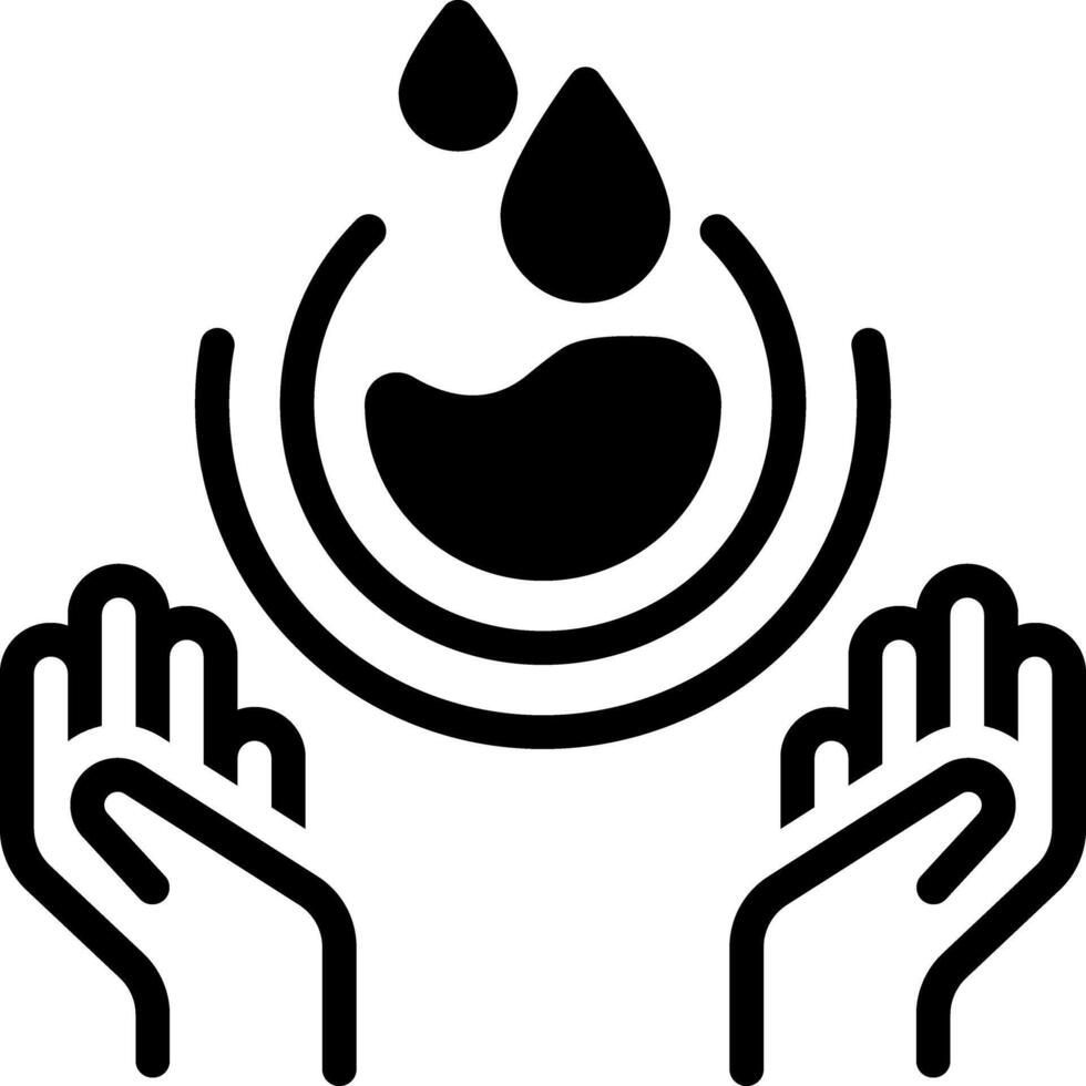 Solid black icon for save water vector