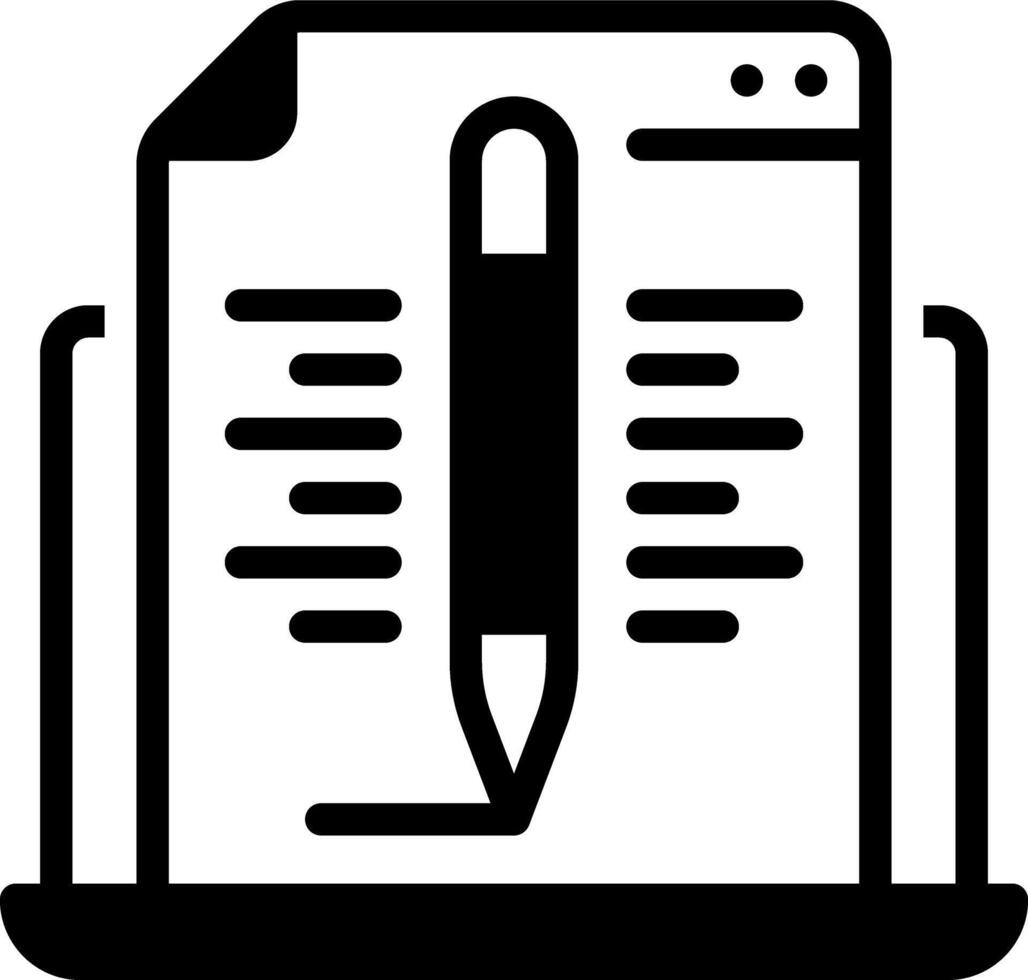 Solid black icon for content vector