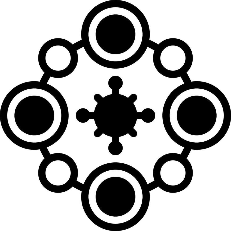 Solid black icon for blockchain vector