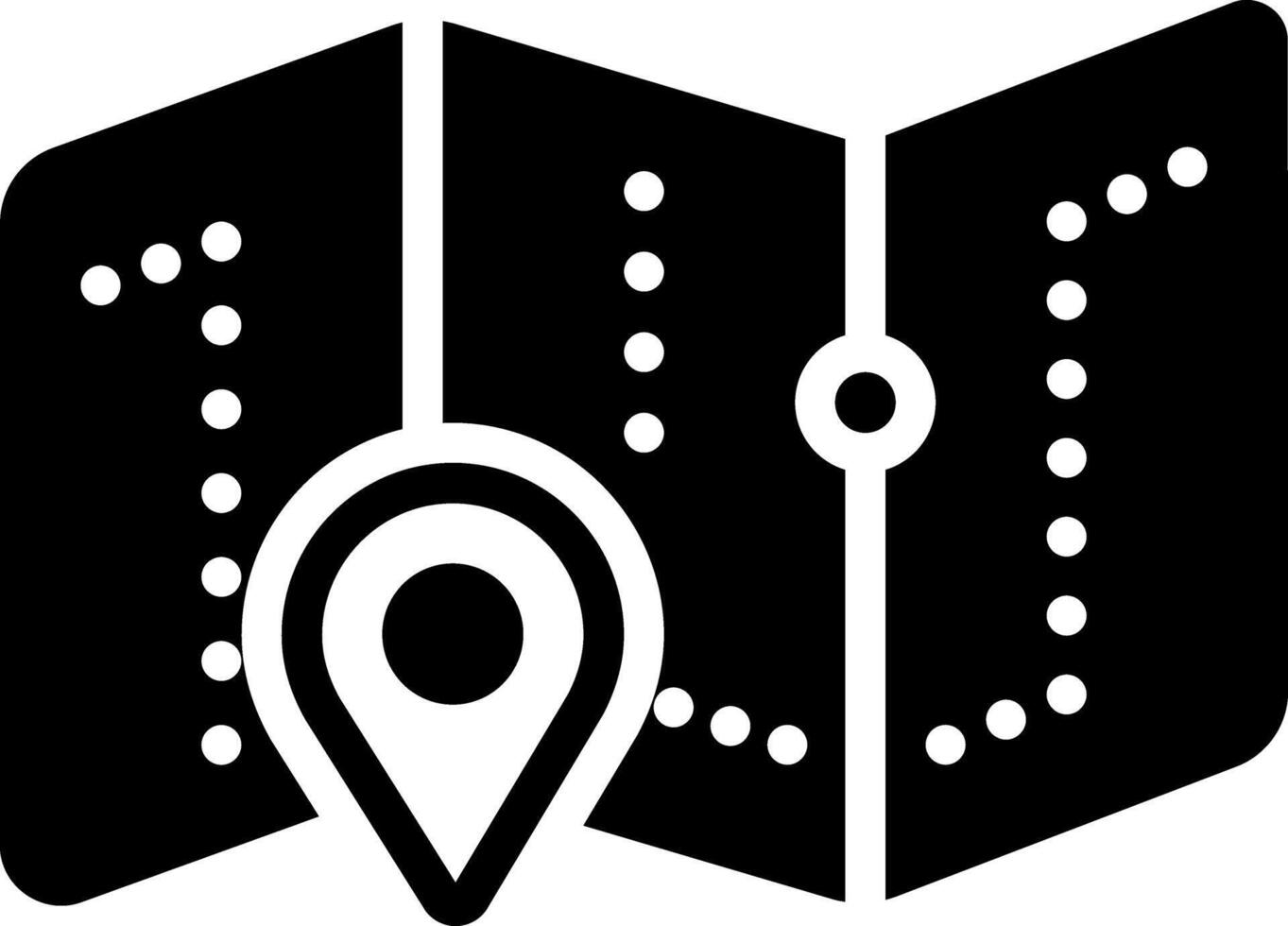 Solid black icon for map vector