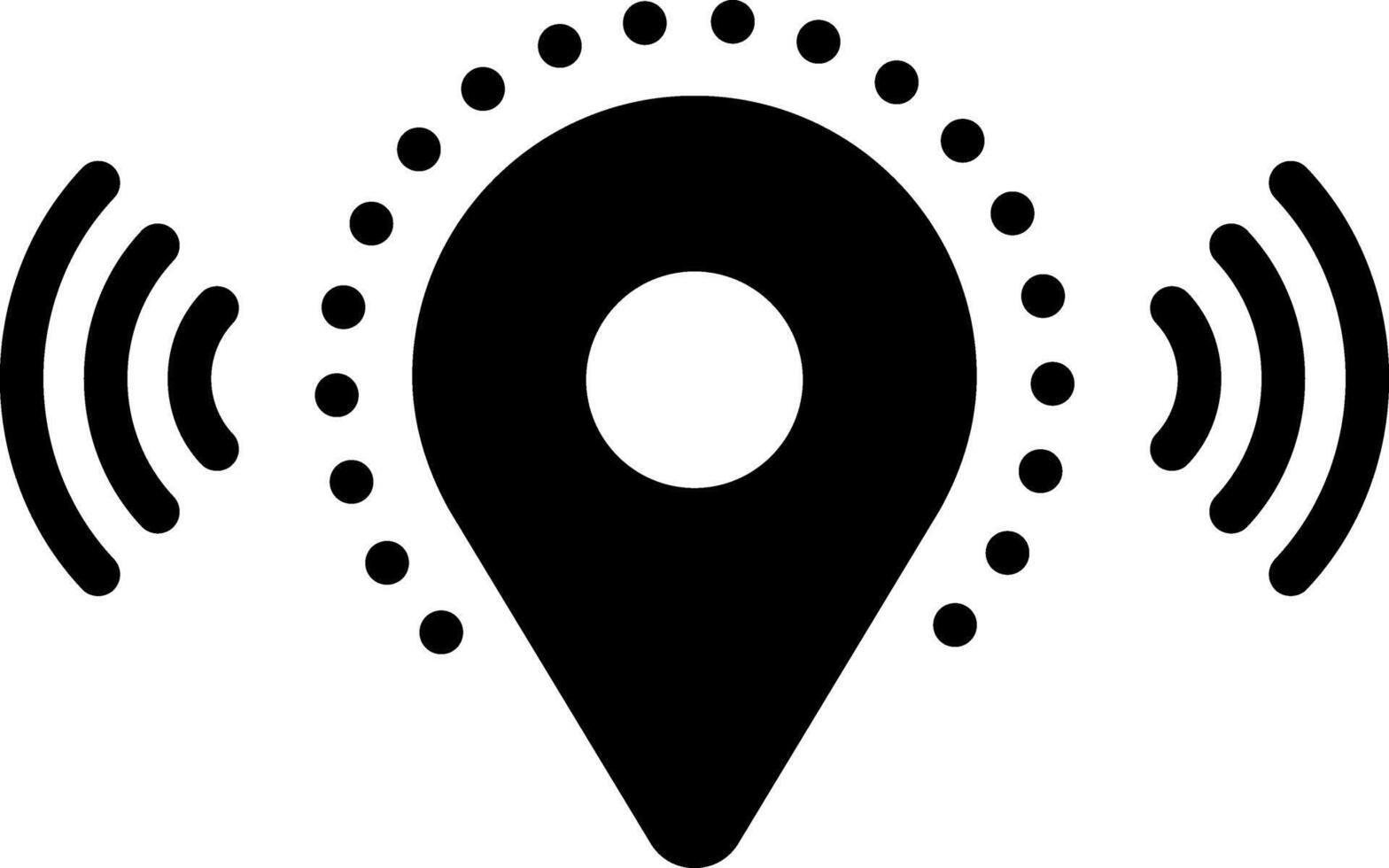 Solid black icon for live location vector