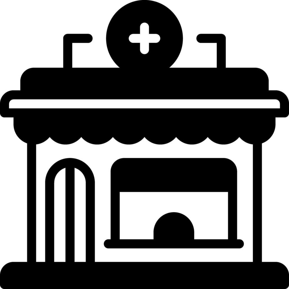 Solid black icon for pharmacy vector