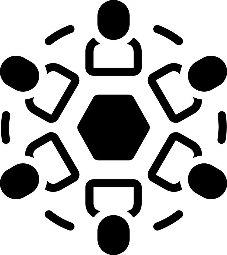 Solid black icon for group vector