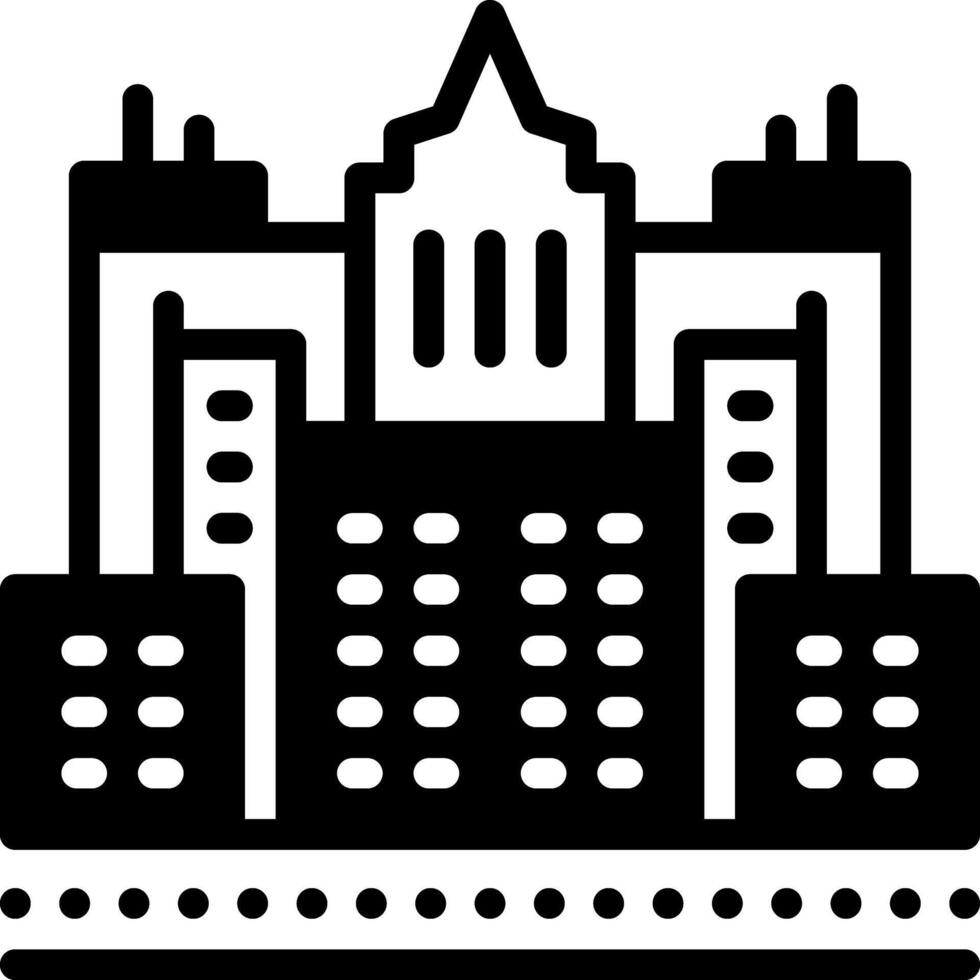 Solid black icon for town vector