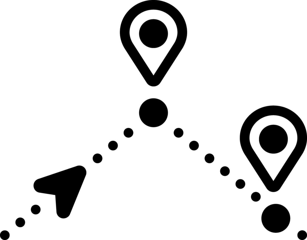 Solid black icon for gps vector