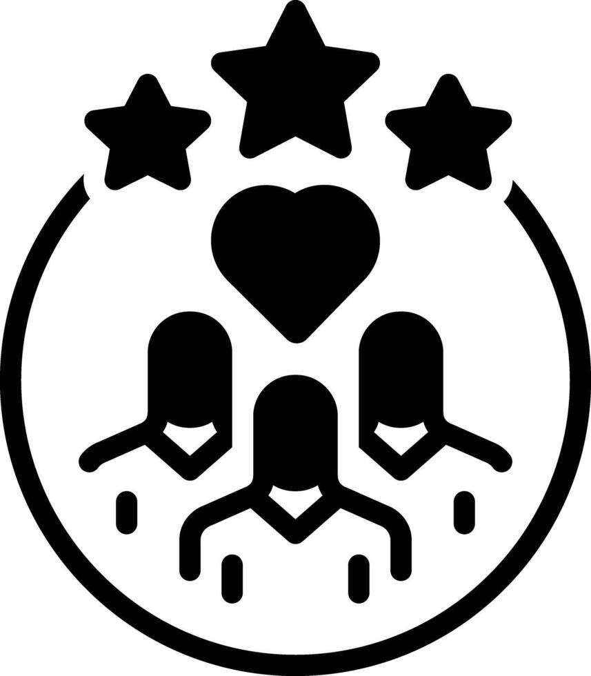 Solid black icon for loyalty vector