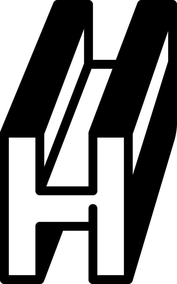 Solid black icon for beam vector