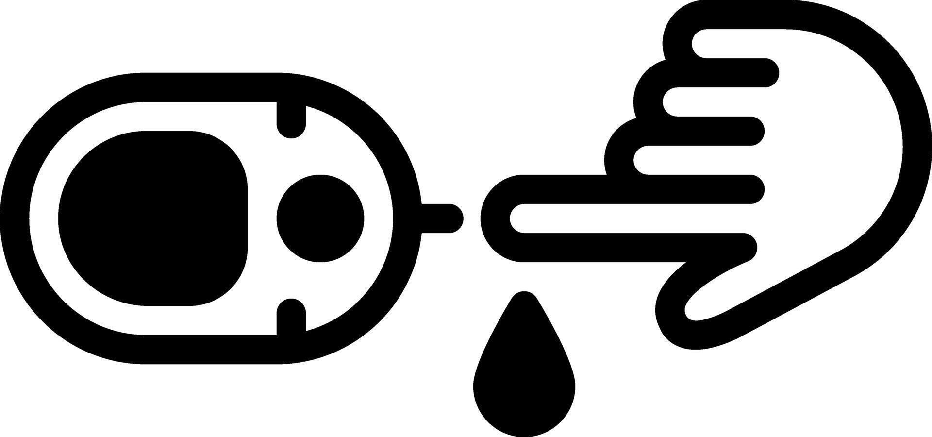 Solid black icon for blood sugar vector