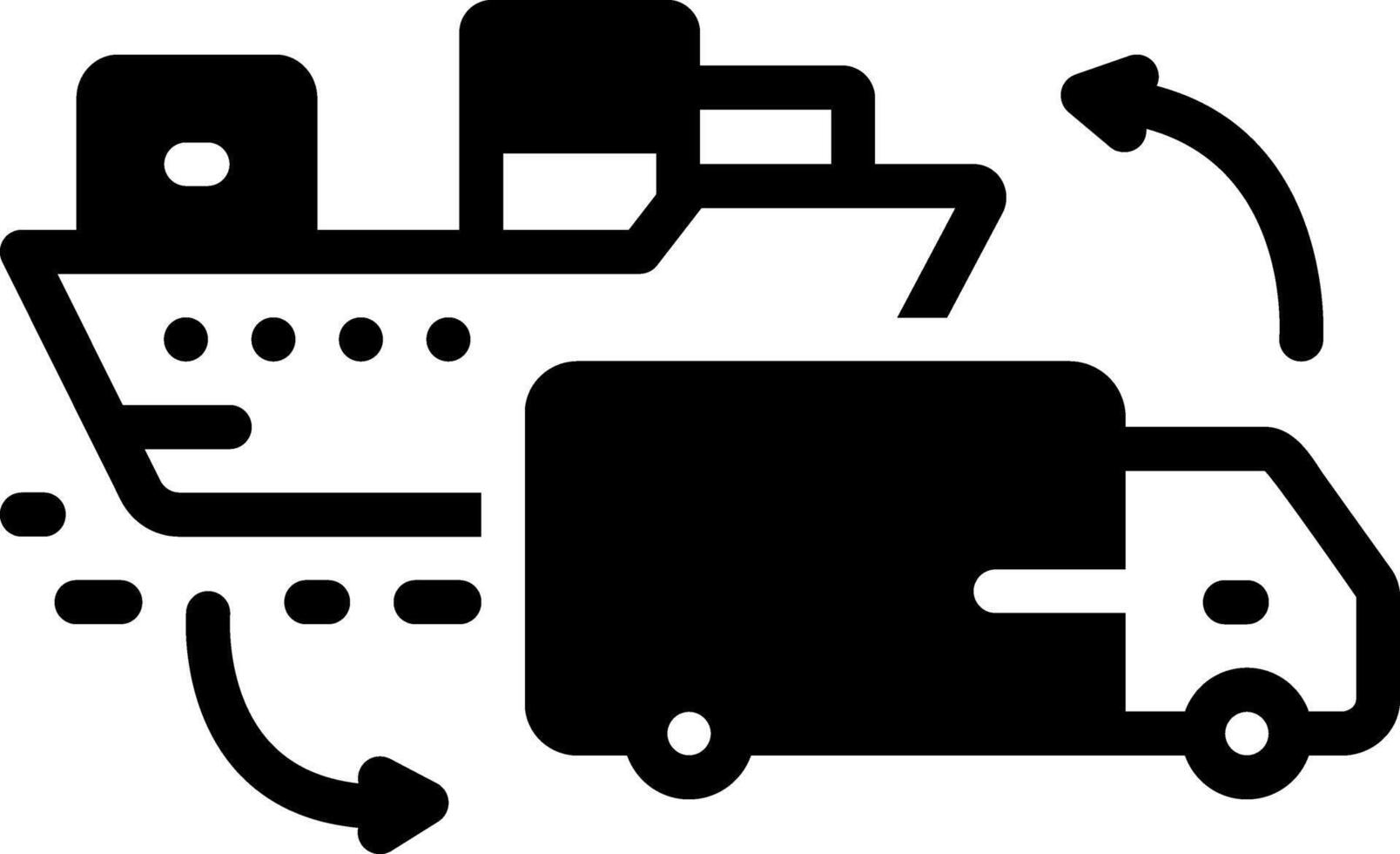 Solid black icon for import export vector