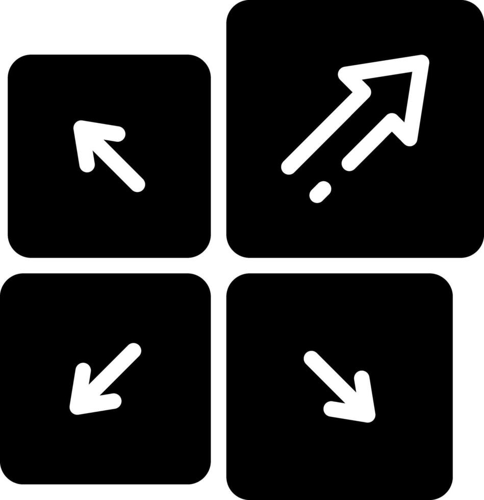 Solid black icon for direction vector