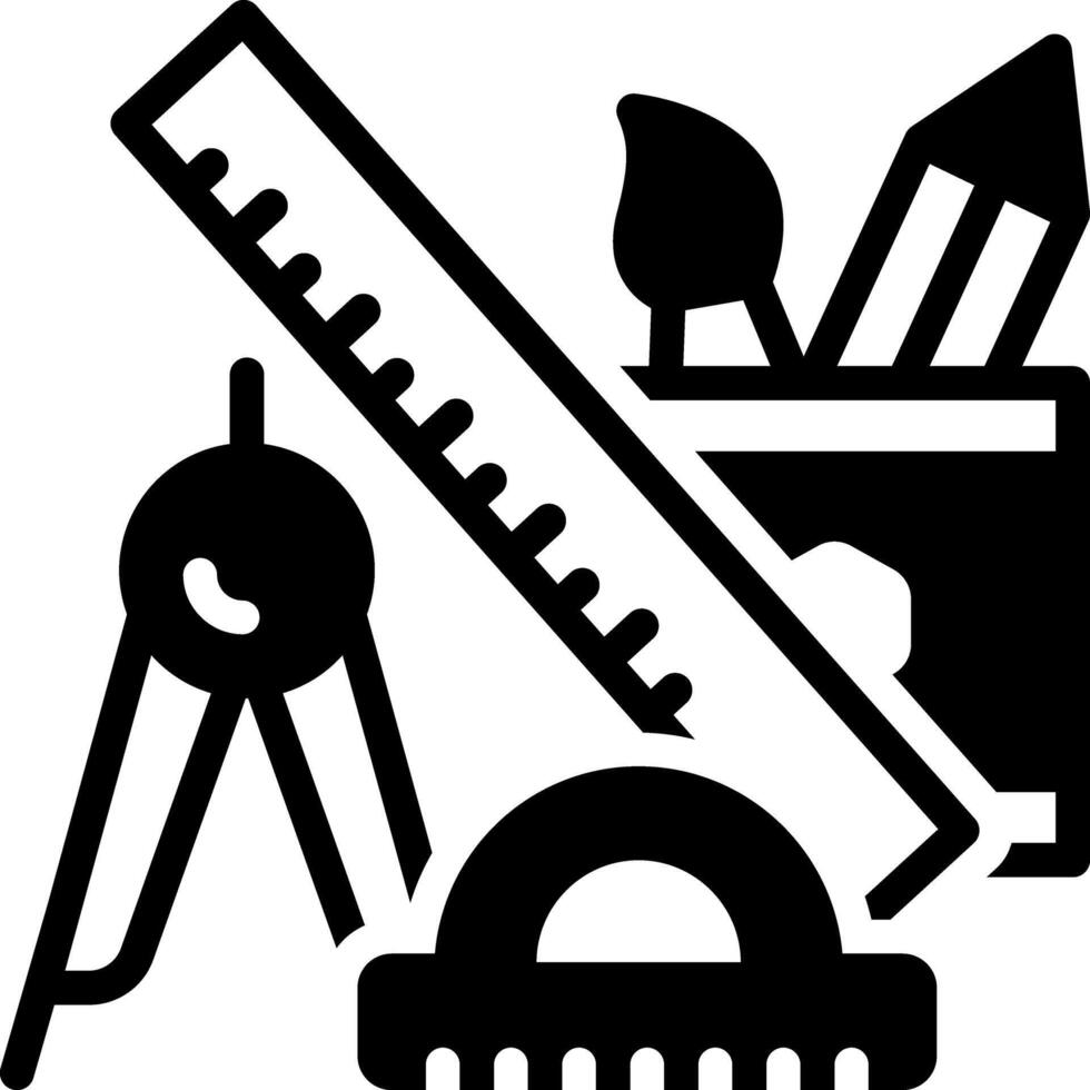 Solid black icon for geometry vector