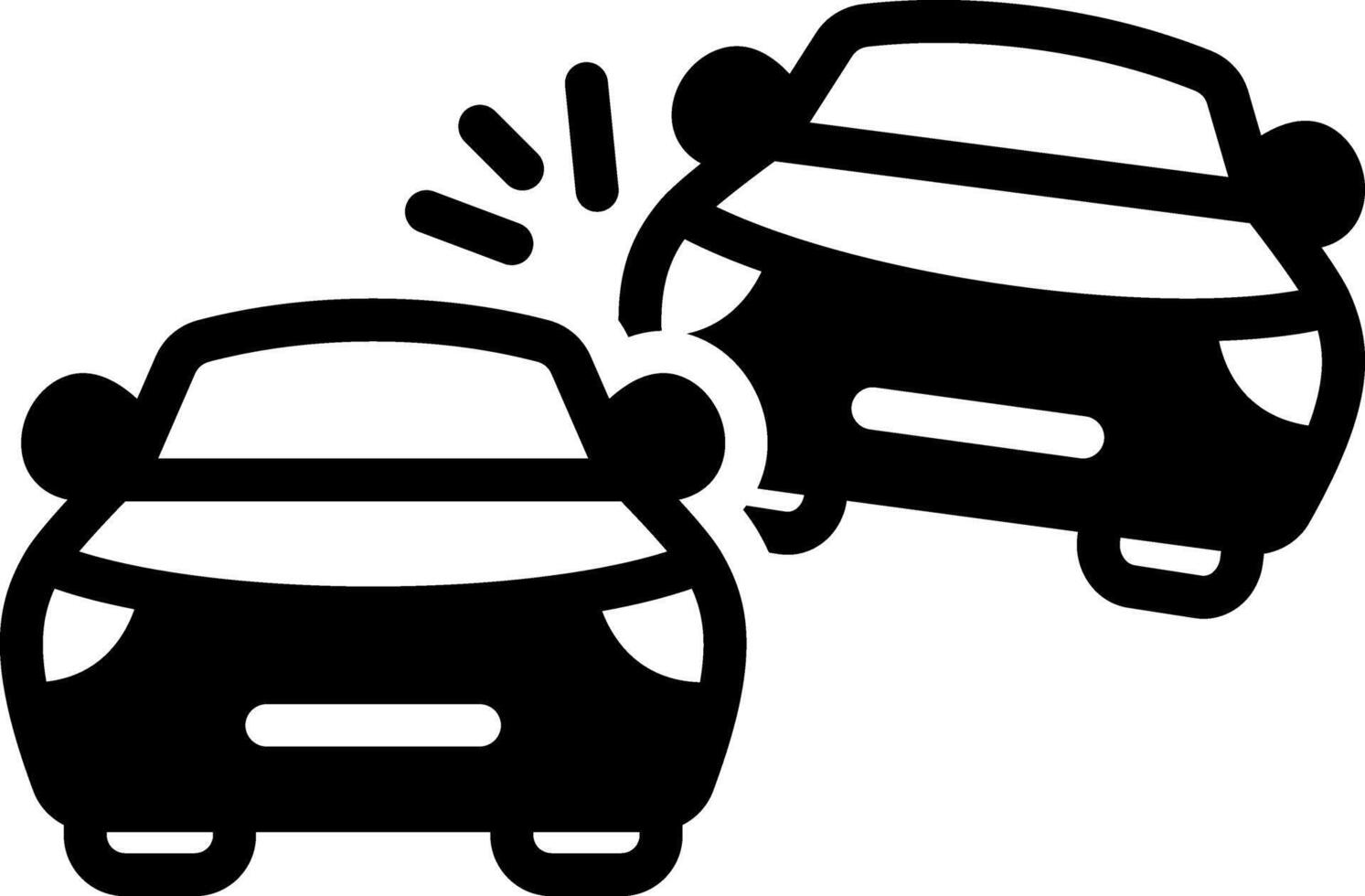 Solid black icon for accident vector