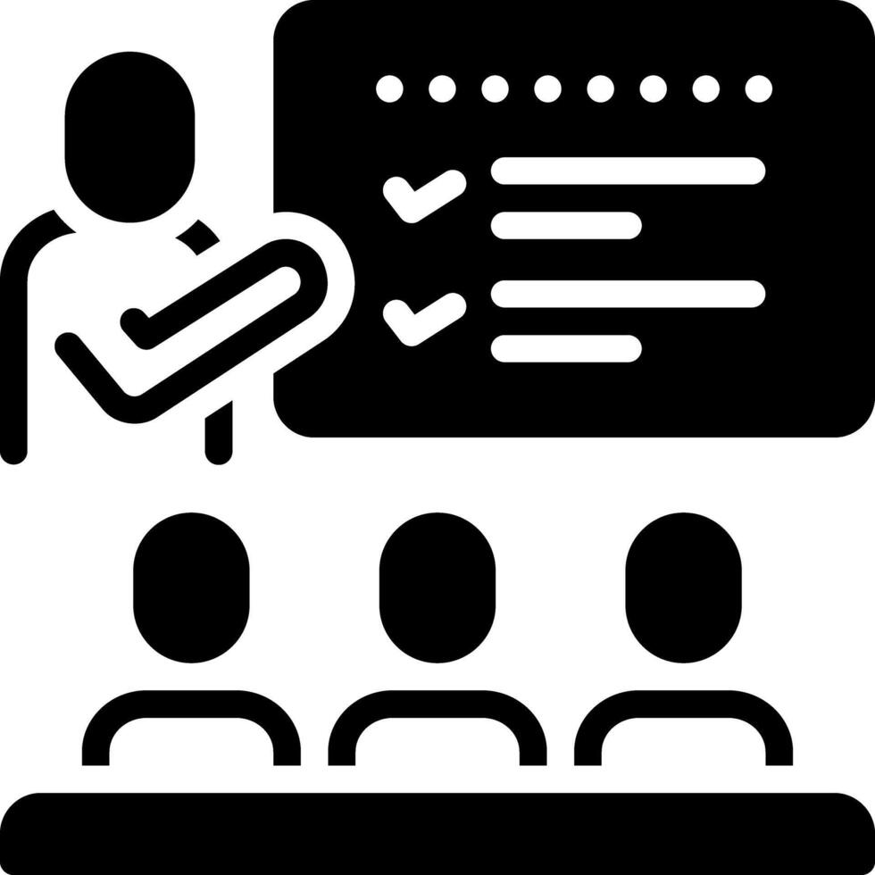 Solid black icon for briefing vector