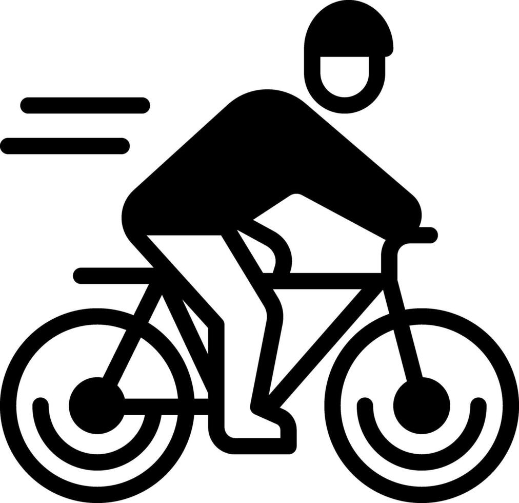 Solid black icon for cycling vector