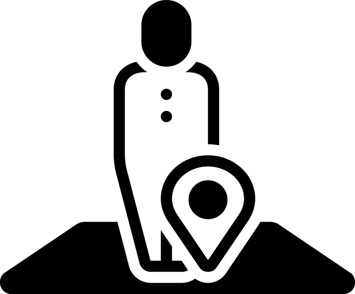 Solid black icon for you are here vector