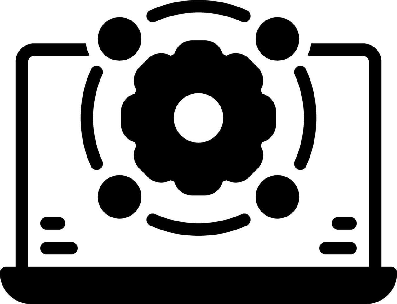 Solid black icon for development vector