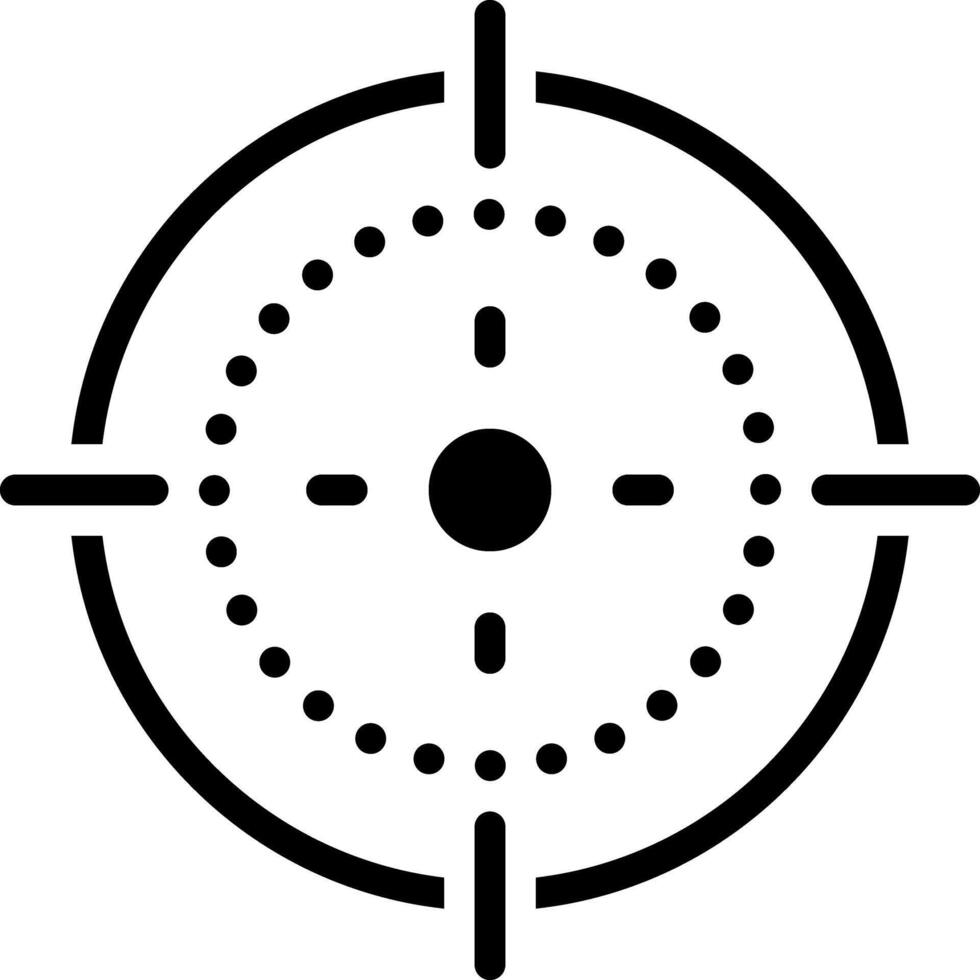 Solid black icon for target vector