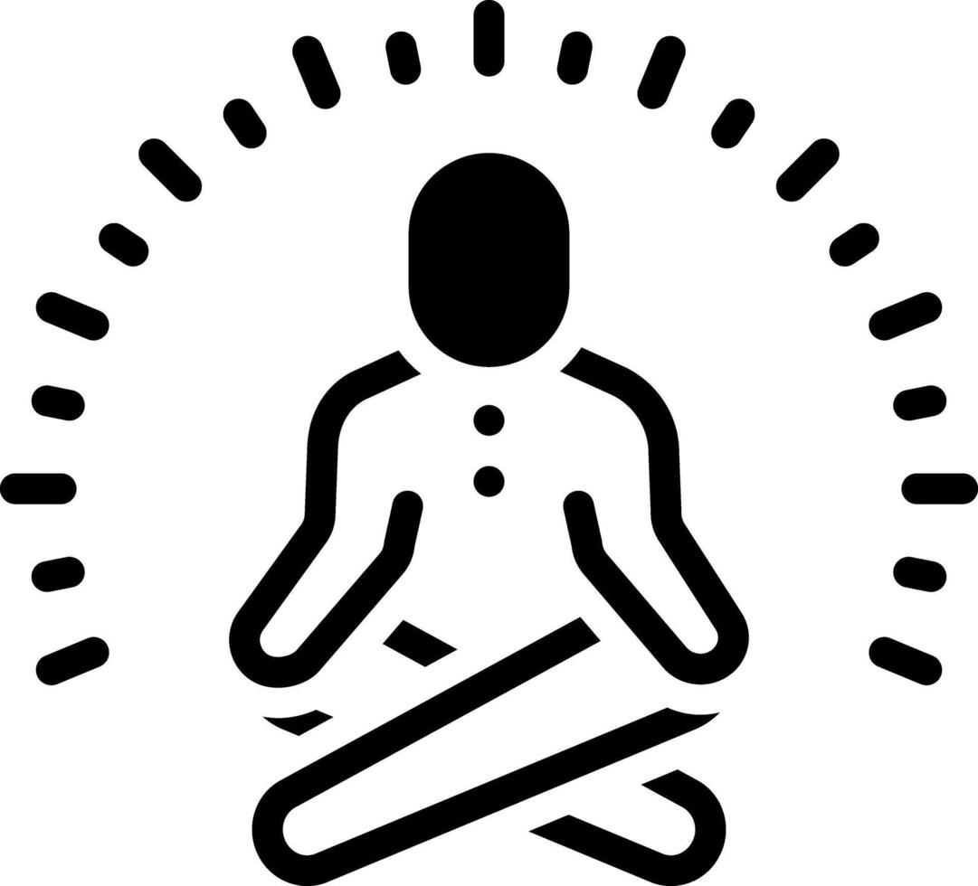 Solid black icon for mindfulness vector