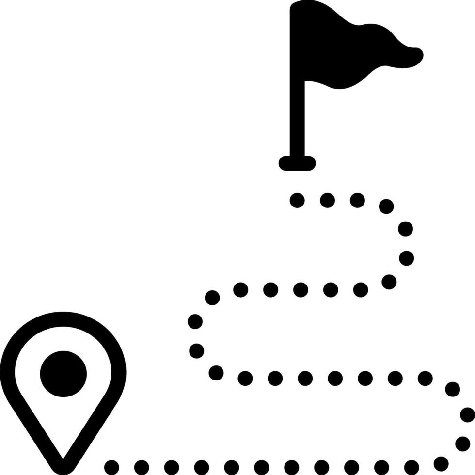 Solid black icon for destination vector